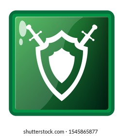simple design with shield sword logo icon vector