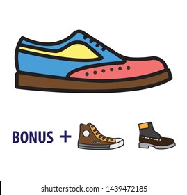 Simple design of shoe icons and bonuses for various purposes such as web, app, website and others