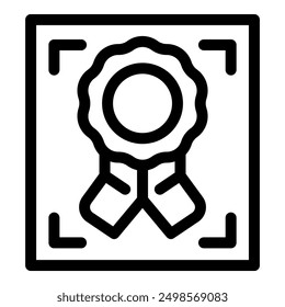 Diseño simple que muestra una cinta de premio, que simboliza el logro y el éxito