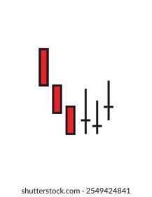 A simple design showing a pair of red and green candlesticks. Perfect for visualizing market trends and trading concepts.