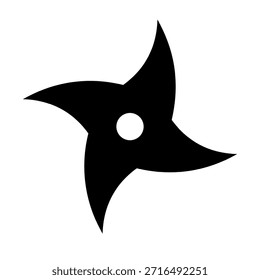 Silueta shuriken de diseño simple. Vector.