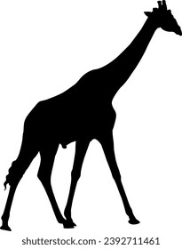 Simple design of silhouette of giraffe
