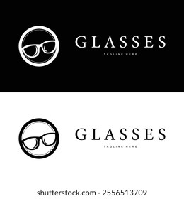 simple design silhouette logo glasses illustration modern fashion style for product brand