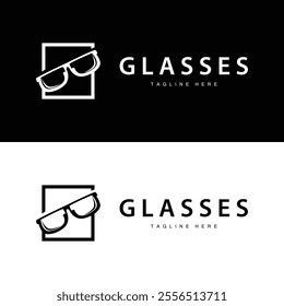 simple design silhouette logo glasses illustration modern fashion style for product brand