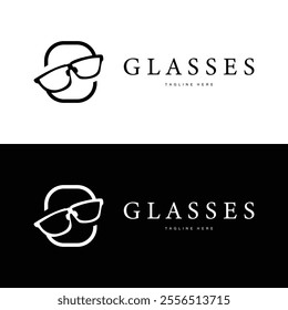 simple design silhouette logo glasses illustration modern fashion style for product brand
