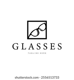 simple design silhouette logo glasses illustration modern fashion style for product brand