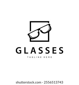 simple design silhouette logo glasses illustration modern fashion style for product brand
