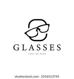 simple design silhouette logo glasses illustration modern fashion style for product brand