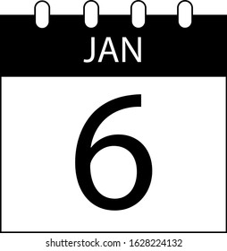 A simple design of sixth calendar icon