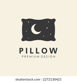Simple Design Sleeping Pillow. Logo for Business, Interior, Furniture and Sleep Symbol.