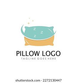 Simple Design Sleeping Pillow. Logo for Business, Interior, Furniture and Sleep Symbol.