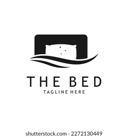 Simple Design Sleeping Pillow. Logo for Business, Interior, Furniture and Sleep Symbol.