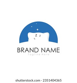 Simple Design Sleeping Pillow. Logo for Business, Interior, Furniture and Sleep Symbol.