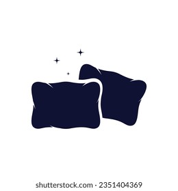 Simple Design Sleeping Pillow. Logo for Business, Interior, Furniture and Sleep Symbol.