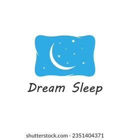 Simple Design Sleeping Pillow. Logo for Business, Interior, Furniture and Sleep Symbol.