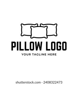 Simple Design Sleeping Pillow. Logo for Business, Interior, Furniture and Sleep Symbol.