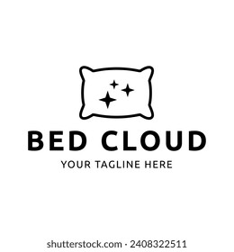 Simple Design Sleeping Pillow. Logo for Business, Interior, Furniture and Sleep Symbol.