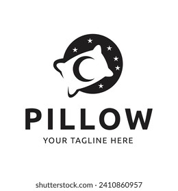 Sencilla almohada de diseño. Logo para empresas, interiores, muebles y símbolo del sueño.