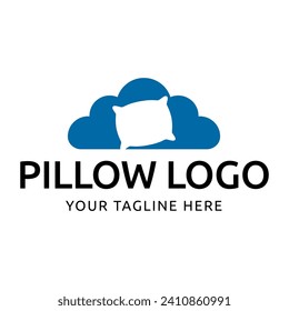 Simple Design Sleeping Pillow. Logo for Business, Interior, Furniture and Sleep Symbol.