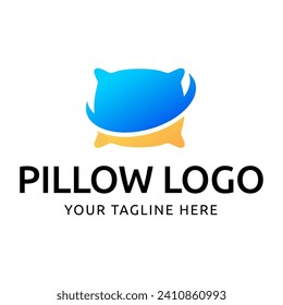 Simple Design Sleeping Pillow. Logo for Business, Interior, Furniture and Sleep Symbol.