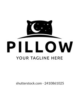 Simple Design Sleeping Pillow. Logo for Business, Interior, Furniture and Sleep Symbol.