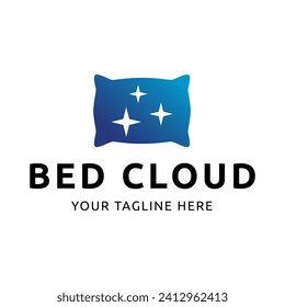 Simple Design Sleeping Pillow. Logo for Business, Interior, Furniture and Sleep Symbol.
