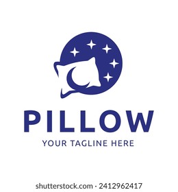 Sencilla almohada de diseño. Logo para empresas, interiores, muebles y símbolo del sueño.