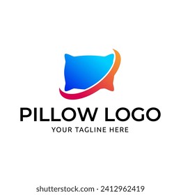 Sencilla almohada de diseño. Logo para empresas, interiores, muebles y símbolo del sueño.