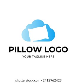 Simple Design Sleeping Pillow. Logo for Business, Interior, Furniture and Sleep Symbol.