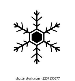 Diseño simple de copos de nieve en blanco y negro
