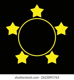simple design of star circle frame border