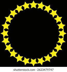 simple design of star circle frame border
