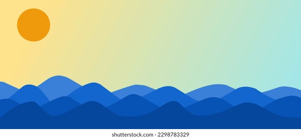 simple design of summer beach and natural scenery background template.
