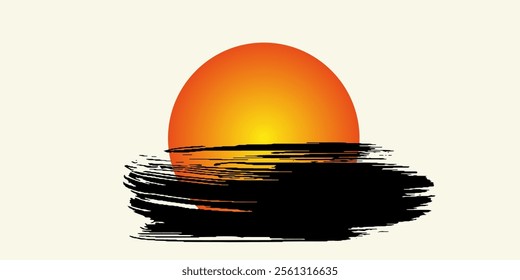 A simple design of sunset background