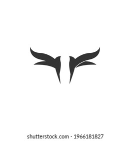 Simple Design of Swift Bird logo icon template vector