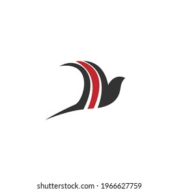 Diseño simple de un vector de plantilla de icono del logotipo de Swift Bird