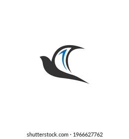 Simple Design of Swift Bird logo icon template vector