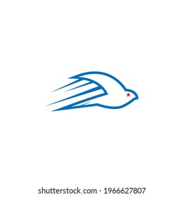 Simple Design of Swift Bird logo icon template vector