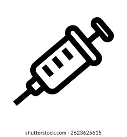 Ícone de desenho simples da seringa. Vetor.