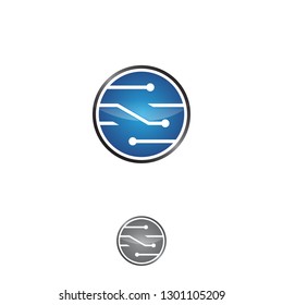 Simple design for technology circuit on the white background. Concept design for orbit technology. Vector illustration EPS.8 EPS.10