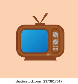 Simple design television old color brown