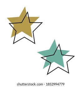 Plantilla de diseño simple. Resumen de la estrella de navidad a mano en un estilo moderno y minimalista.