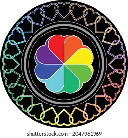 simple design template of heart ring or chain