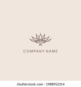Simple design template. Stylized chamomile flower icon. Linear floral symbol. Vector illustration