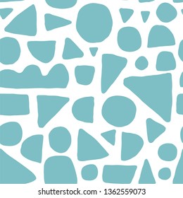 Simple design texture with chaotic painted shapes. Abstract creative freehand shapes seamless pattern. Backdrop for textile or book covers, wallpapers, design, wrapping