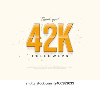 Simple design thank you 42k followers, with a light shiny design.