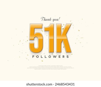 Simple design thank you 51k followers, with a light shiny design.