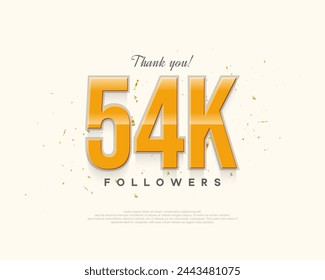 Simple design thank you 54k followers, with a light shiny design.
