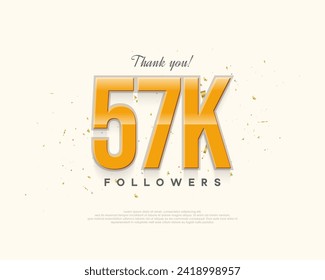 Simple design thank you 57k followers, with a light shiny design.