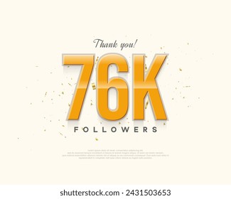 Simple design thank you 76k followers, with a light shiny design.